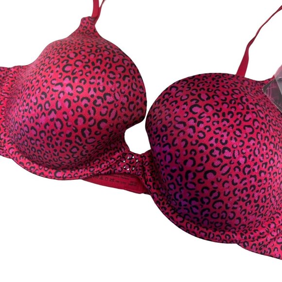 Maidenform Demi Coverage Bra Red-Pink Cheetah Print Style 09729 Women SZ 36B New - Picture 5 of 11